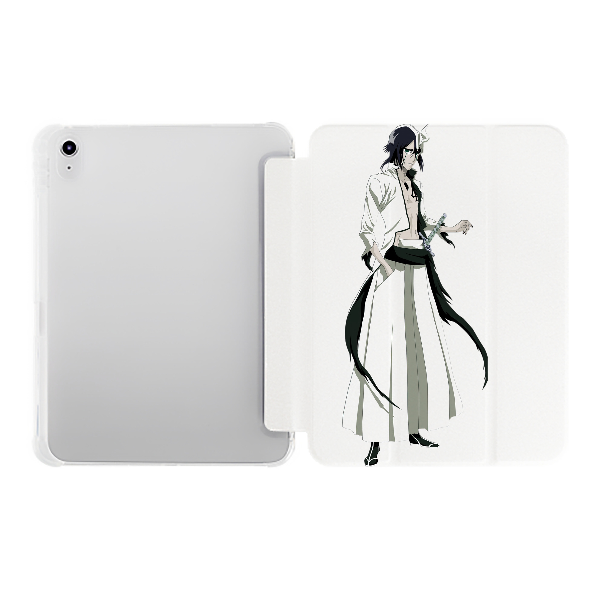（画像用） ブリーチ ウルキオラ·シファー BLEACH Ulquiorra cifer IPad ケース ペン収納付き 三つ折りスタンド PUレザー×シリコン 対応機種9.5/10.5/10.9インチ